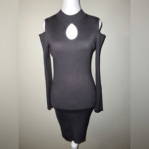 SayWhat? Body-con Long Sleeve Dress